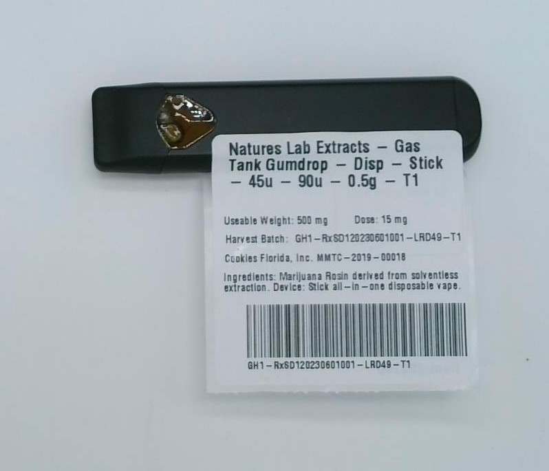 Natures Lab Extracts Gas Tank Gumdrop Disp Stick 45u 90u 0