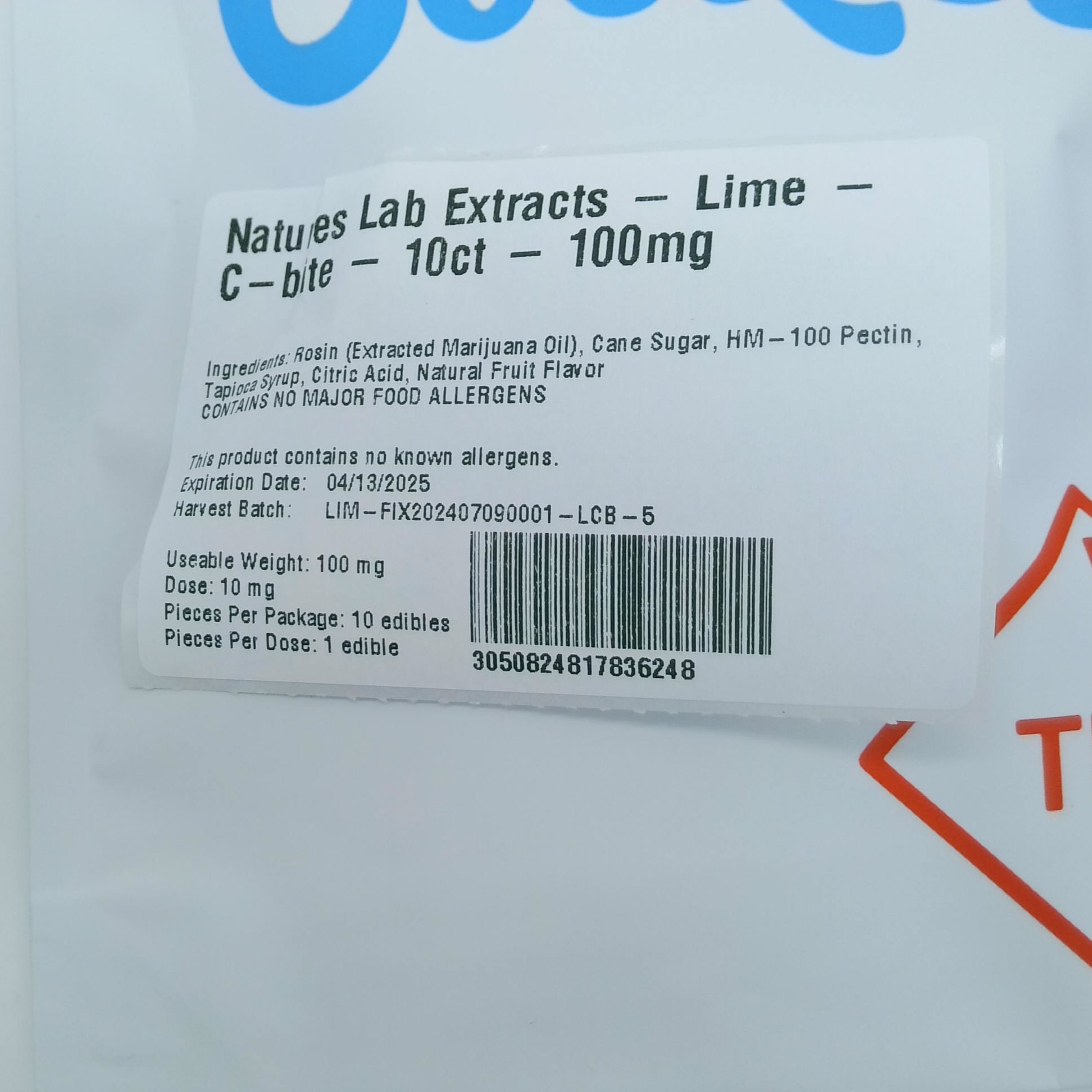 Natures Lab Extracts - Lime - C-bite - 10ct - 100mg